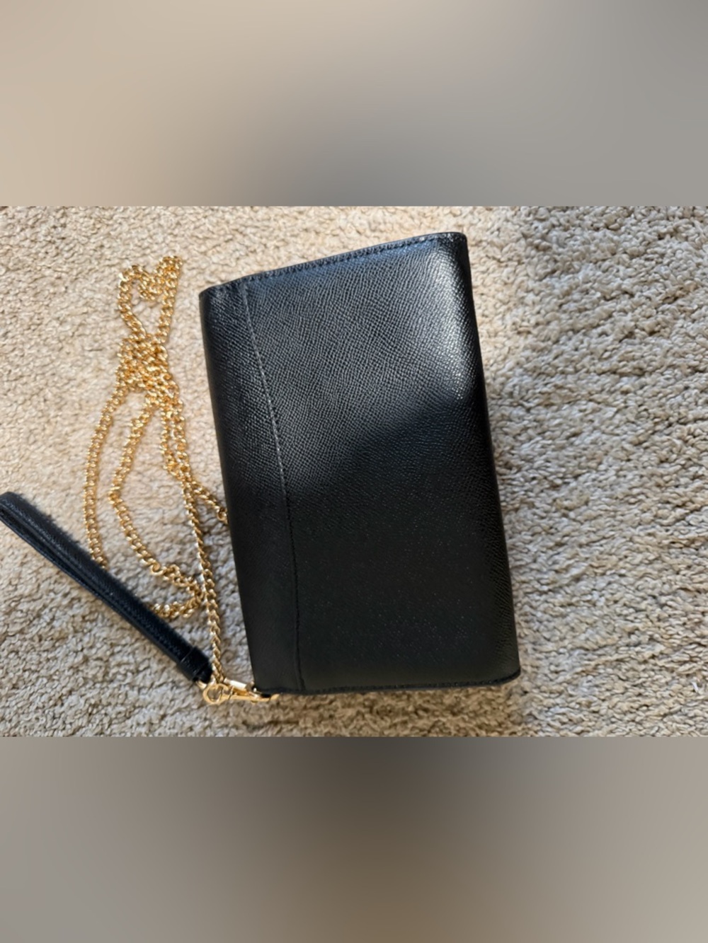 Coach Black Crossbody with Gold Chain Strap - Picture 3 of 7